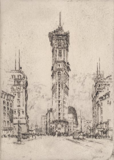 The Times Building, 1904. af Joseph Pennell