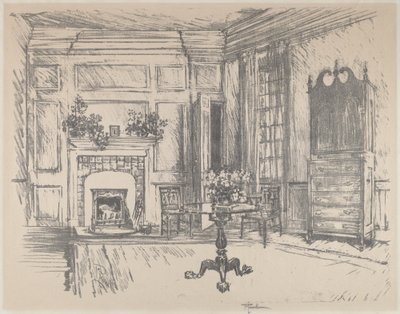 The Upper-room, Stenton, 1912. af Joseph Pennell