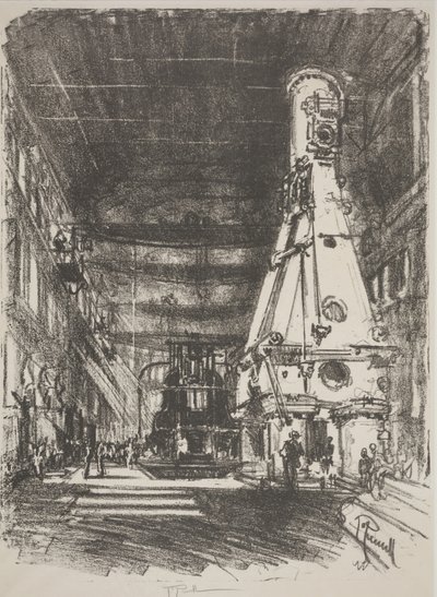De hvide og sorte hammere (litho) af Joseph Pennell