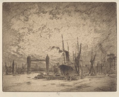 Tower Bridge, aften af Joseph Pennell