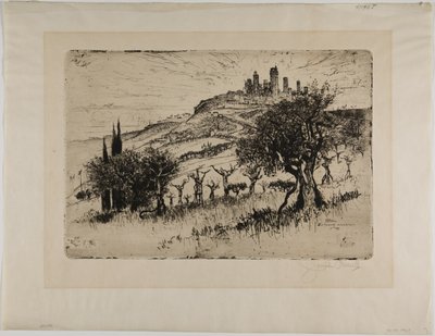 Tårnene i San Gimignano, uden for murene af Joseph Pennell