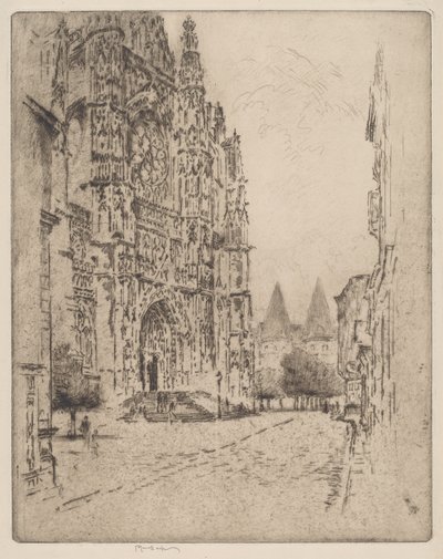 Tårnene på biskopspaladset, Beauvais af Joseph Pennell