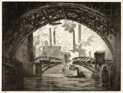 Under Broerne, Chicago af Joseph Pennell