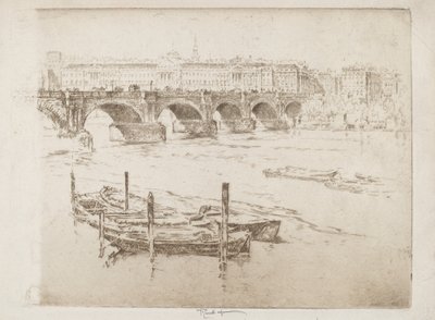 Waterloo Bridge og Somerset House af Joseph Pennell