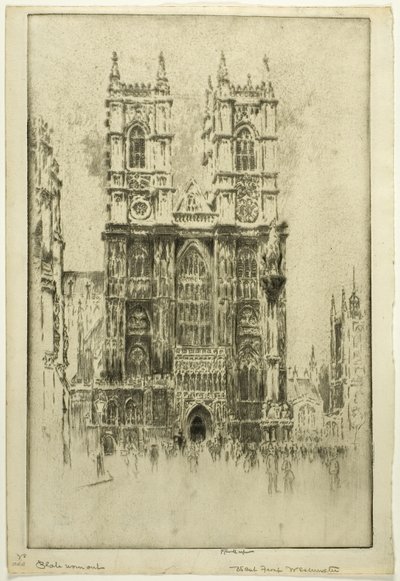 Vestfronten, Westminster Abbey af Joseph Pennell