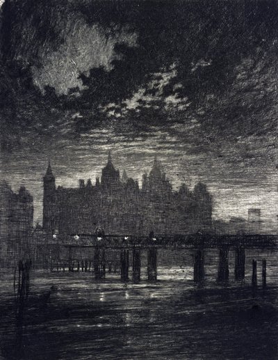 Whitehall Court i London. af Joseph Pennell