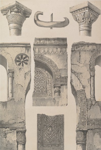13. Detaljer, moskeen i Ibn Toûloûn, 1843. af Joseph Philibert Girault De Prangey