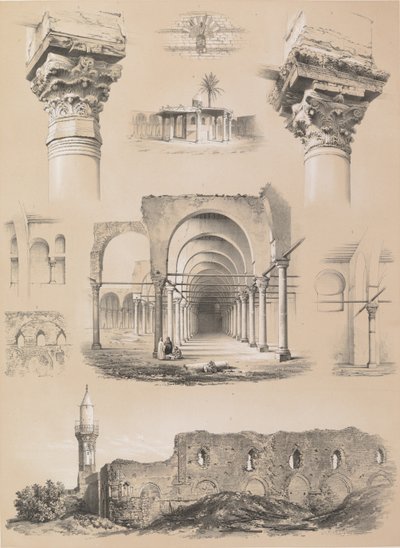 Detaljer, Amrou-moskeen, Kairo, 1843. af Joseph Philibert Girault De Prangey