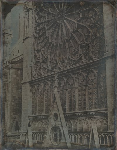 Rose Window, Notre-Dame Cathedral, Paris, 1841. af Joseph Philibert Girault De Prangey