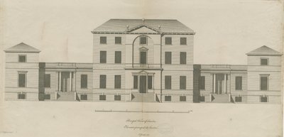Sandon Hall: gravering, nd [1769-1771] (tryk) af Joseph Pickford