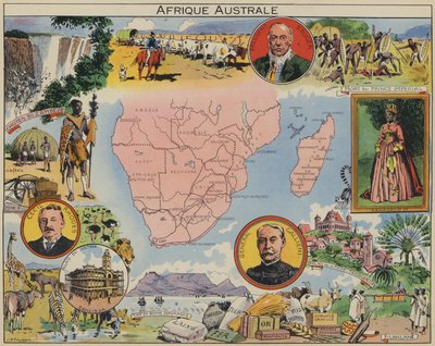 Det sydlige Afrika (farvelitografi) af Joseph Porphyre Pinchon