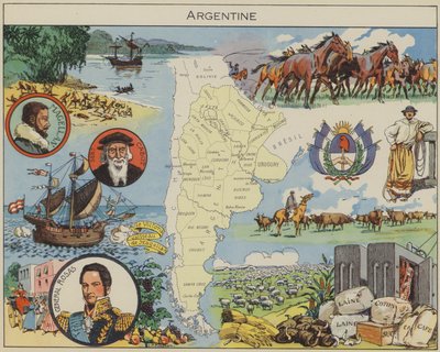 Argentina (farvelitografi) af Joseph Porphyre Pinchon
