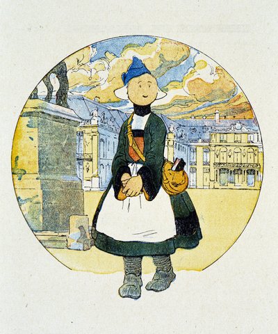Becassine i kantinen. Tegning af Joseph Porphyre Pinchon (1871-1953), 20. århundrede. DR af Joseph Porphyre Pinchon