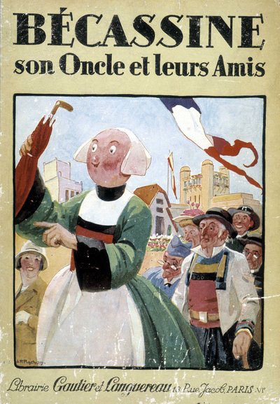 Forsiden af bogen "Becassine, son oncle et leurs amis", udgivet af Gautier Langereau (1926). af Joseph Porphyre Pinchon