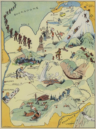 Savoie-Dauphine (farvelitografi) af Joseph Porphyre Pinchon