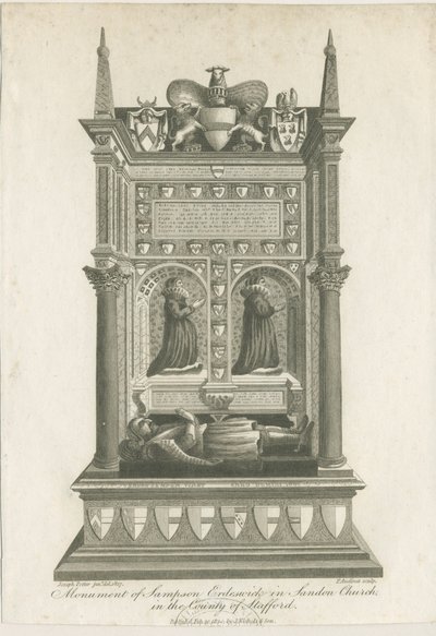 Sandon Church - Sampson Erdeswickes grav: gravering af Joseph Potter