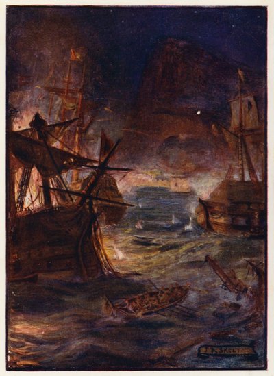 Den store belejring af Gibraltar af Joseph Ratcliffe (after) Skelton
