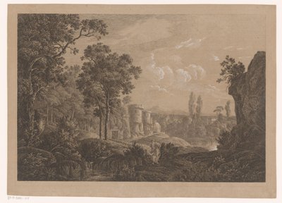 italiensk landskab af Joseph Rebell