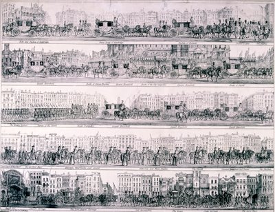 Dronning Victorias fremskridt gennem London, 1837 af Joseph Robins