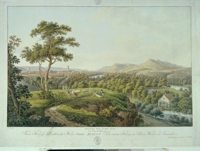 Udsigt over Jena fra Rasenhuehlberg, ca. 1810 (radering) af Joseph Roux