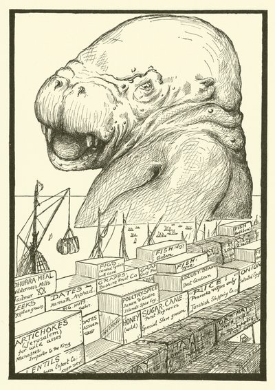 Dyret der kom op af havet (gravering) af Joseph Rudyard (after) Kipling