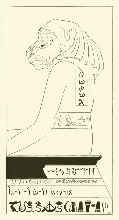 Wise Baviaan, den hundehovedede bavian (gravering) af Joseph Rudyard (after) Kipling