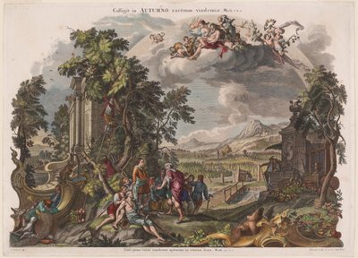 Efterår af Joseph Sebastian Klauber, Johann Baptist Klauber, after Johann Wolfgang Baumgartner
