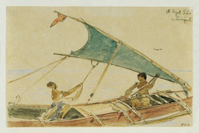 Boot vor der Insel Puinipet (Ponape), Caroline Islands af Joseph Selleny