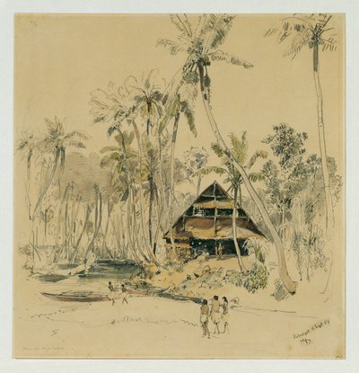 Missionærens hus på Puinipet (Ponape) Island, Caroline Islands af Joseph Selleny