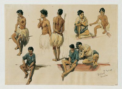 Indfødte fra Puinipet (Ponape) Island, Caroline Islands af Joseph Selleny