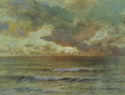 Sunset at Seascale (wc på papir) af Joseph Severn