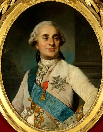 Portræt af Louis XVI (1754 - 1793), konge af Frankrig. Maleri af Joseph Siffred Duplessis (1725-1802) (Joseph-Siffred, Joseph Siffrede, Joseph-Siffrede, Joseph Siffrein, Joseph-Siffrein) af Joseph Siffred Duplessis