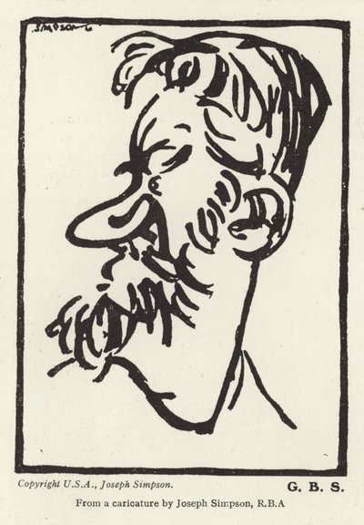 Karikatur af George Bernard Shaw af Joseph Simpson