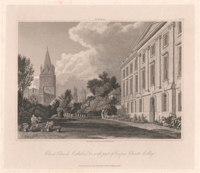 Christ Church Cathedral og en del af Corpus Christi College af Joseph Skelton