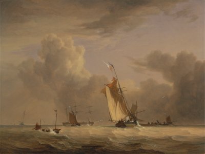 Fishing Smack og andre fartøjer i en stærk brise af Joseph Stannard
