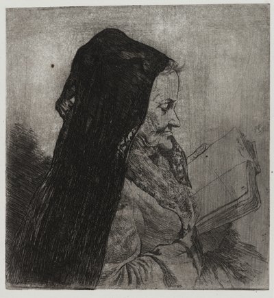 Old Woman Reading, trykt af Sigmund Abeles og Edmond Casarella af Joseph Stella