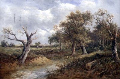 Landskab med døende træ (olie på lærred) af Joseph Thors