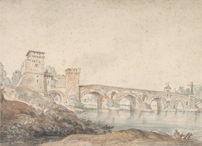 Ponte Molle, Rom, 1700-tallet. af Joseph Vernet.