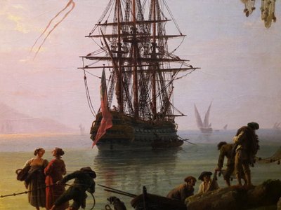 Udsigt over en havn om morgenen (Morgen)


 (detalje). af Joseph Vernet