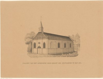 reformerte kirke i Erp Projekt af de reformertes opterigten kirkebygning i Erp 1855 (titel på objekt) af Joseph Vürtheim