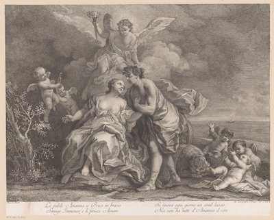 Bacchus og Ariadne på øen Naxos af Joseph Wagner (possibly)