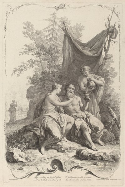 Lot og hans døtre af Joseph Wagner