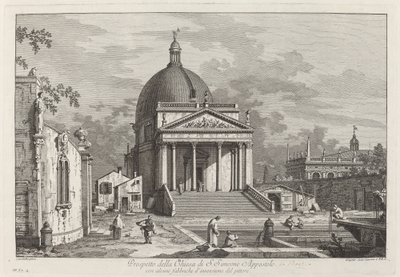 Prospekt for SAN-kirken. Simeone Apostolo, 1742. af Joseph Wagner