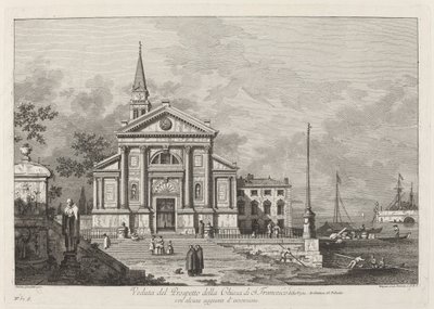 Visning af prospektet for kirken S. Francesco, 1742. af Joseph Wagner