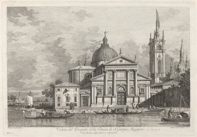 Visning af prospektet for kirken S. Giorgio Maggiore, 1742. af Joseph Wagner
