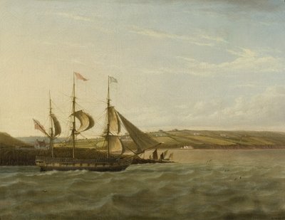 A Ship Passing Portishead, ca. 1832 (olie på lærred) af Joseph Walter