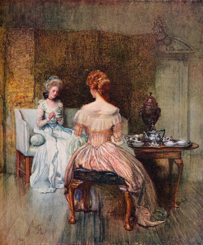 A Dish of Bohea in the Days of the Georges, c1870 af Joseph Walter West