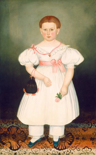 Pige med net og rose, ca. 1840. af Joseph Whiting Stock