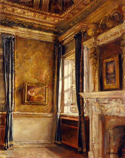 Blue Velvet Room - Corner of Dreams, Chiswick House (olie på lærred) af Joseph Williams Topham Vinall