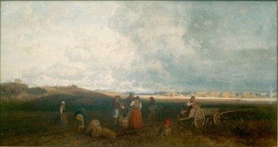 Kartoffelhøst i Chiemgau af Joseph Wopfner